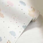 کاغذدیواری کودک طرح آسمان ابری | سفید کد 12025 - تصویر 2