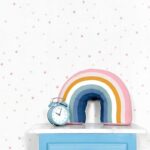 کاغذدیواری کودک طرح ستاره باران | سفید کد 12027