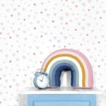 کاغذدیواری کودک طرح قلبی | سفید کد 12028