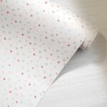 کاغذدیواری کودک طرح قلبی | سفید کد 12028 - تصویر 2