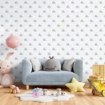 کاغذدیواری کودک طرح نهنگ‌های دریایی | آبی / سفید کد 12037 - تصویر 3