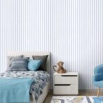 کاغذدیواری کودک طرح راه‌راه | آبی کد 12039 - تصویر 3