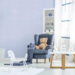 کاغذدیواری کودک طرح نقطه‌چین | آبی / سفید کد 12040 - تصویر 3