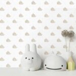 کاغذدیواری کودک طرح نهنگ‌های دریایی | سفید / کرم کد 12045