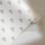 کاغذدیواری کودک طرح نهنگ‌های دریایی | سفید / کرم کد 12045 - تصویر 2