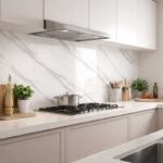 برچسب ضخیم طرح ماربل سفید مدل اچ اند اس - تصویر 2