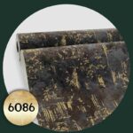 کاغذ دیواری طرح پتینه مشکی طلایی کد 6086