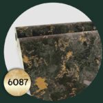 کاغذ دیواری طرح پتینه مشکی طلایی کد 6087